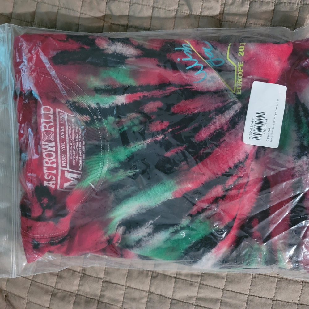 Travis Scott Astroworld Tie-Dye Tee - Red, Green, Black